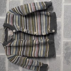 Gap Babies 100% Cotton Striped Button Down Cardigan Sweater Size 5 Months